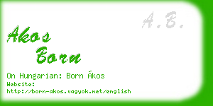 akos born business card